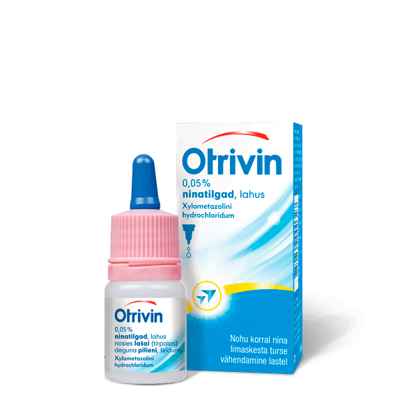 флакон продукта Otrivin 0,05%, капли для детей