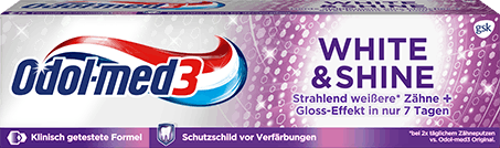 Odol-med3 White&Shine Zahnpasta. Odol-med3 White&Shine Zahnpasta.