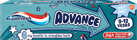Aquafresh Advance toothpaste mint green packaging. Aquafresh Advance toothpaste mint green packaging.