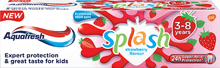Aquafresh Splash toothpaste colorful packaging. Aquafresh Splash toothpaste colorful packaging.