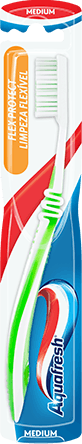 Aquafresh Clean & Flex medium toothbrush in pink/white colour combination with Aquafresh colors on the packaging. Aquafresh Clean & Flex medium toothbrush in pink/white colour combination with Aquafresh colors on the packaging.