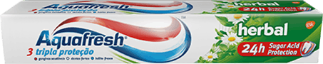 Aquafresh Triple Protection Fresh & Minty toothpaste packaging with blue accent. Aquafresh Triple Protection Fresh & Minty toothpaste packaging with blue accent.