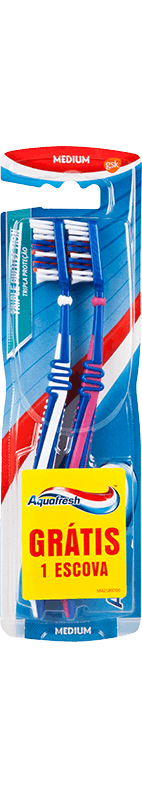 Aquafresh Intense Clean medium toothbrush in silver/white colour combination with Aquafresh colors on the packaging. Aquafresh Intense Clean medium toothbrush in silver/white colour combination with Aquafresh colors on the packaging.