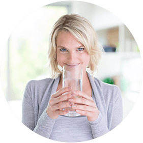 Woman Drinking Fiber Supplement Woman Drinking Fiber Supplement