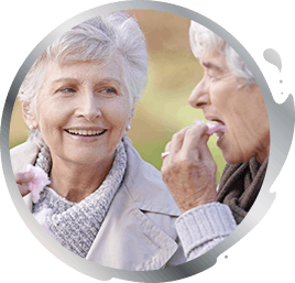 elderly women having a conversation