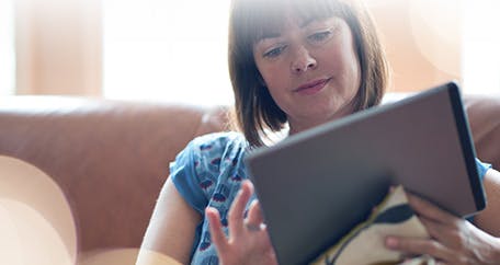 woman using a tablet device