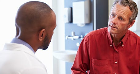 patient talking to doctor