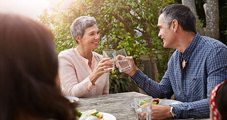 Man and woman having dinner together Man and woman having dinner together