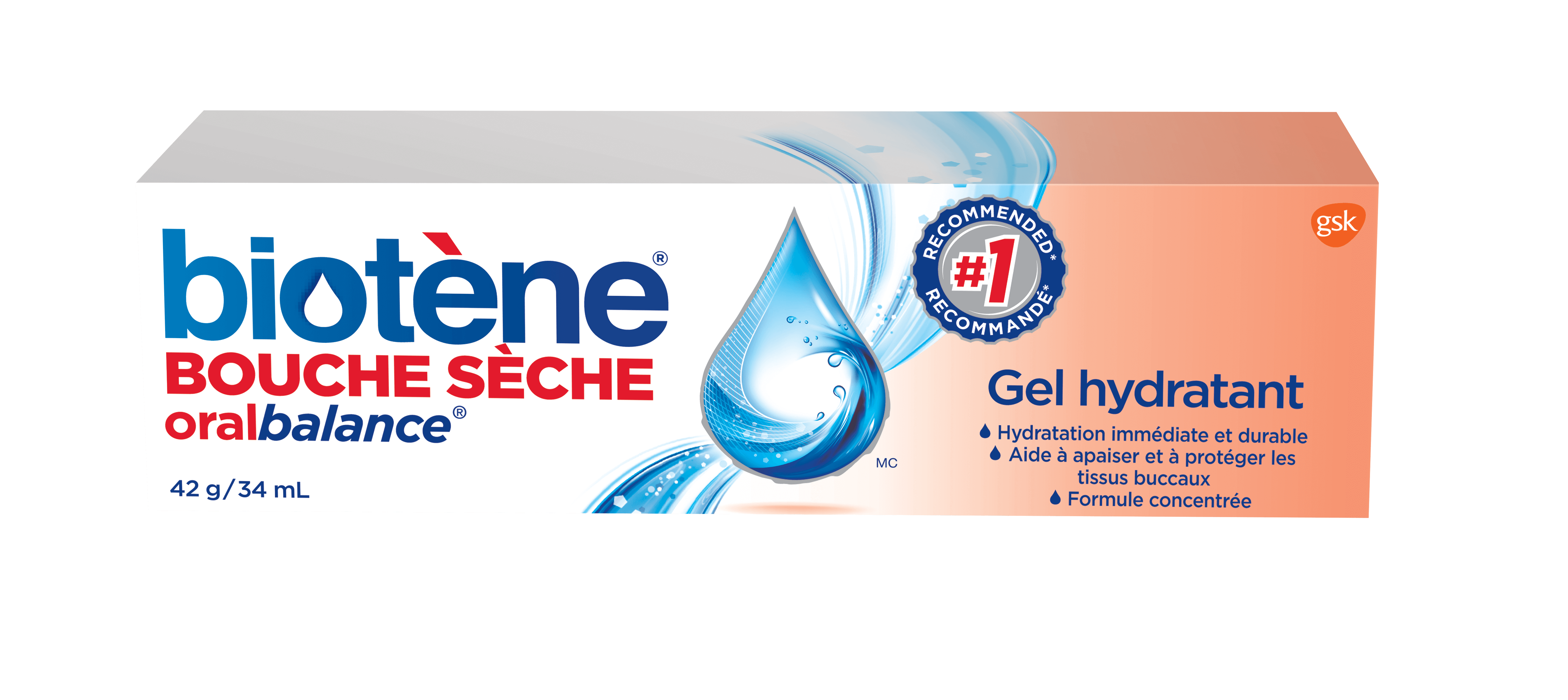 Gel hydratant oralbalance pour la bouche sèche Biotène