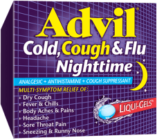 Advil Cold, Cough & Flu Nighttime package design Advil Cold, Cough & Flu Nighttime package design