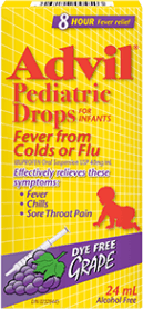 Advil Pediatric Drops Fever from Colds or Flu package design Advil Pediatric Drops Fever from Colds or Flu package design