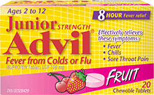 Junior Strength Advil Fever from Colds or Flu Chewables package design Junior Strength Advil Fever from Colds or Flu Chewables package design