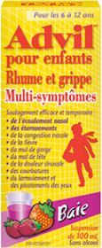 Suspension Advil pour enfants Rhume et Grippe Multi-symptômes package design Suspension Advil pour enfants Rhume et Grippe Multi-symptômes package design