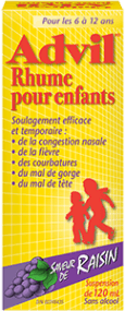 Suspension Advil Rhume pour enfants package design Suspension Advil Rhume pour enfants package design