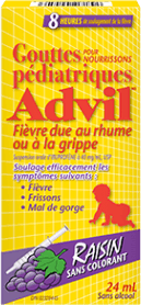 Gouttes pédiatriques Advil Fièvre due au rhume ou à la grippe package design Gouttes pédiatriques Advil Fièvre due au rhume ou à la grippe package design