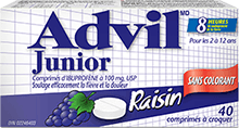 Comprimés à croquer Advil Junior package design Comprimés à croquer Advil Junior package design