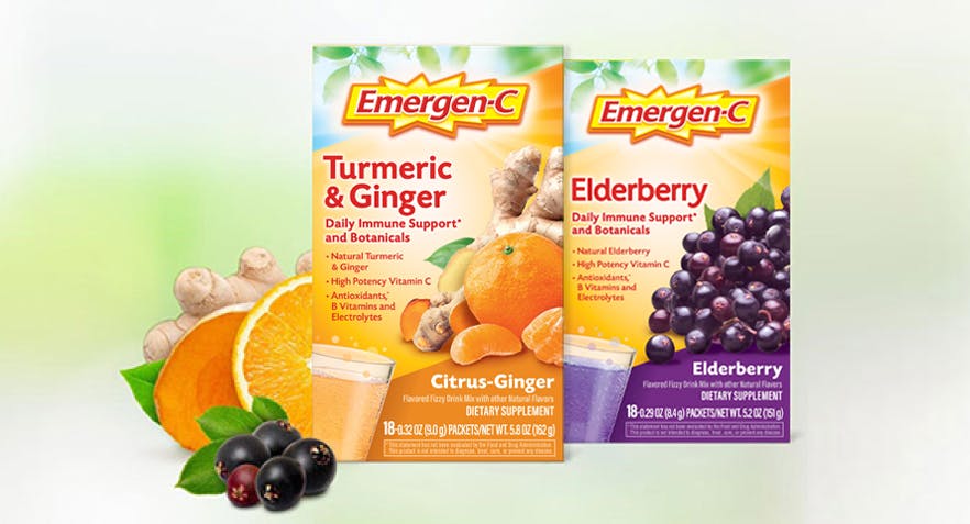 Turmeric & Ginger pack and Edelberry pack with fruits.