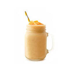 C For Me Smoothie in clear mug with orange straw C For Me Smoothie in clear mug with orange straw