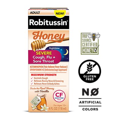 Maximum Strength Honey Severe Nighttime Cough, Flu + Sore Throat Maximum Strength Honey Severe Nighttime Cough, Flu + Sore Throat