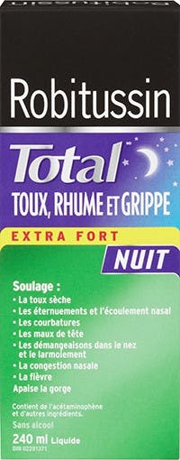 Robitussin Total Toux, Rhume Et Grippe Extra Fort Nuit Robitussin Total Toux, Rhume Et Grippe Extra Fort Nuit