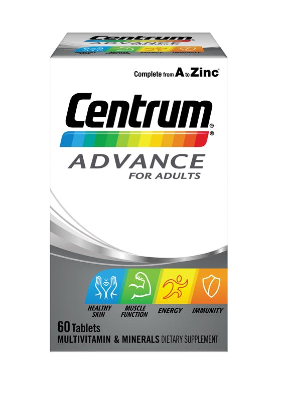 Box of Centrum Advance 50+ Multivitamins (60 tablets).