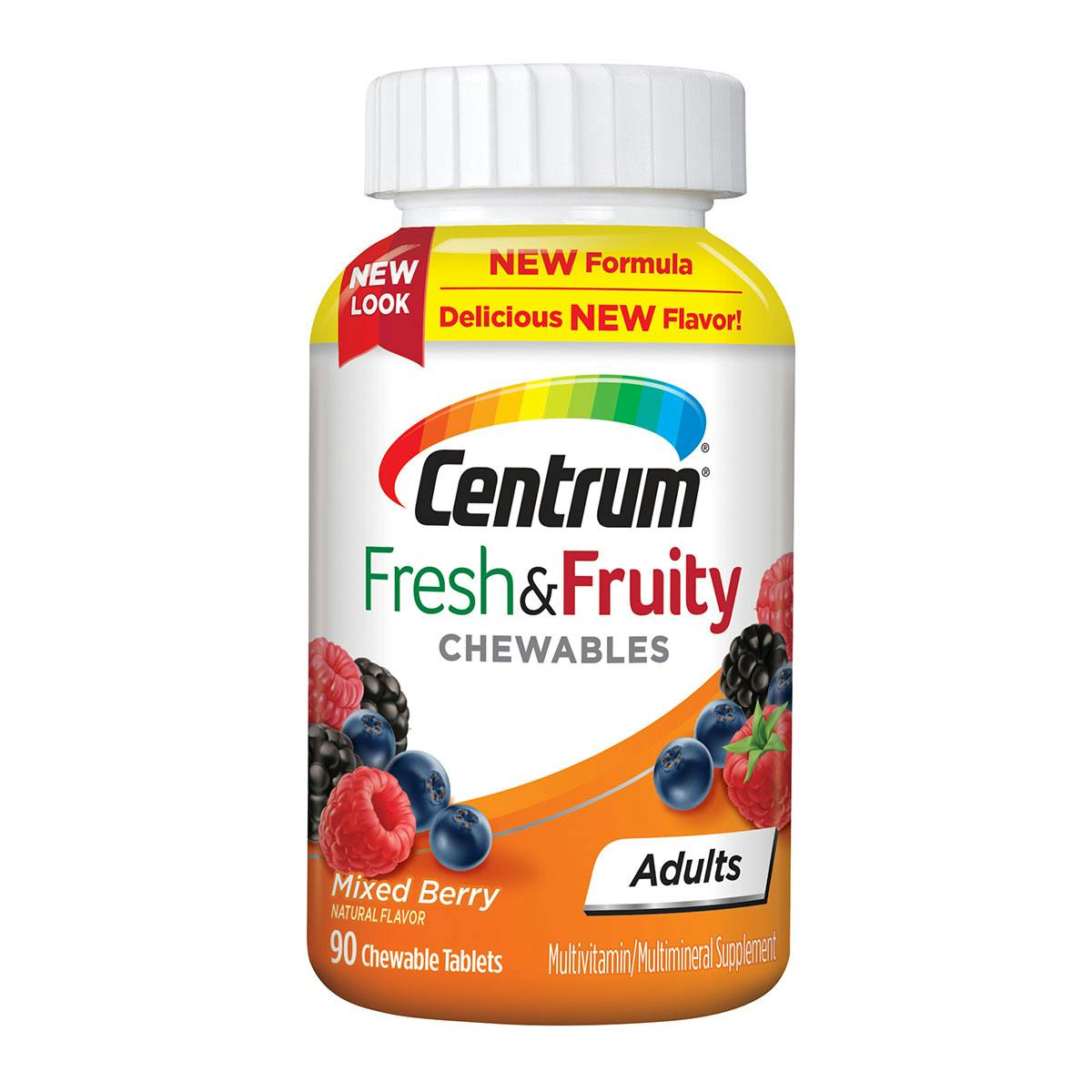 Bottle of Centrum Adults Fresh & Fruity Chewables