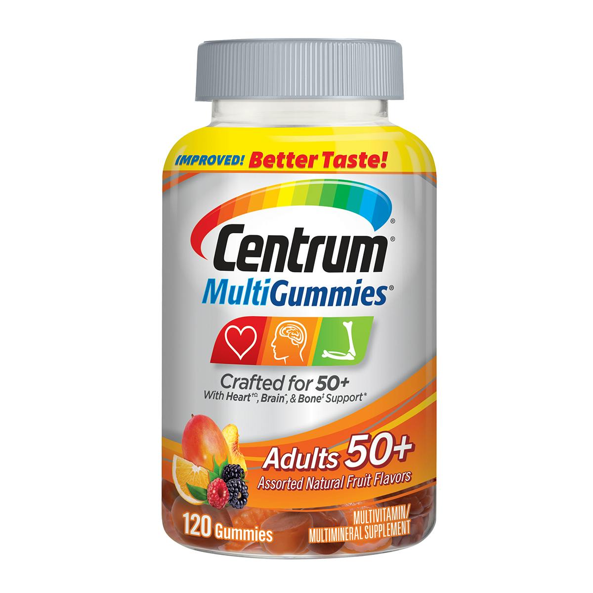 Bottle of MultiGummies Adult 50plus vitamins