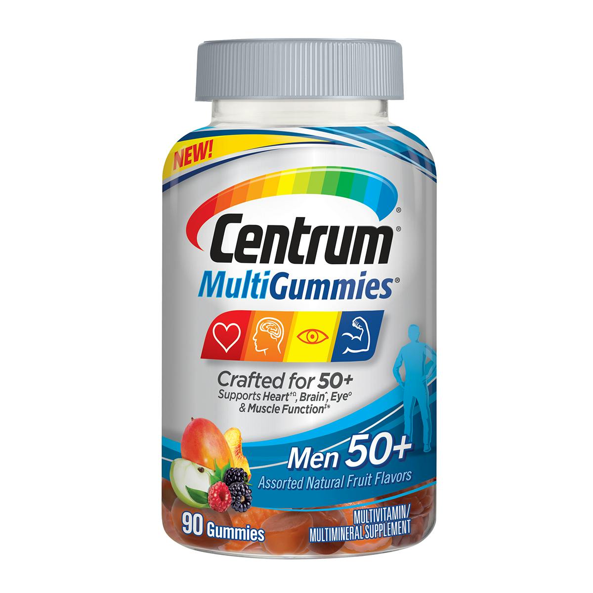 Bottle of Centrum Multigummies Men 50plus vitamins Bottle of Centrum Multigummies Men 50plus vitamins