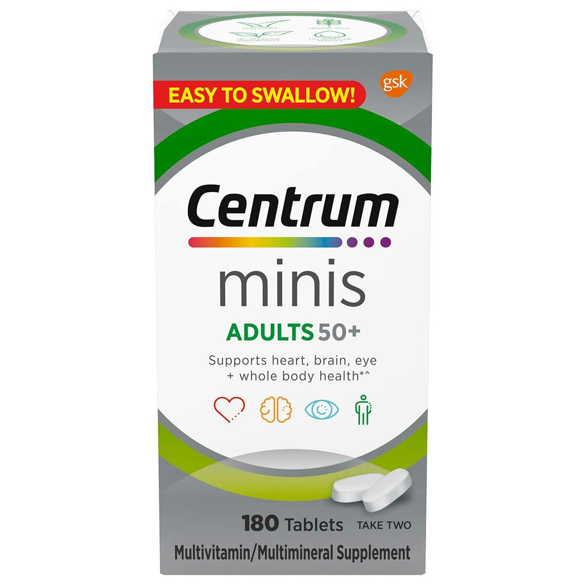 Box of Centrum Mini Adults 50plus multivitamins