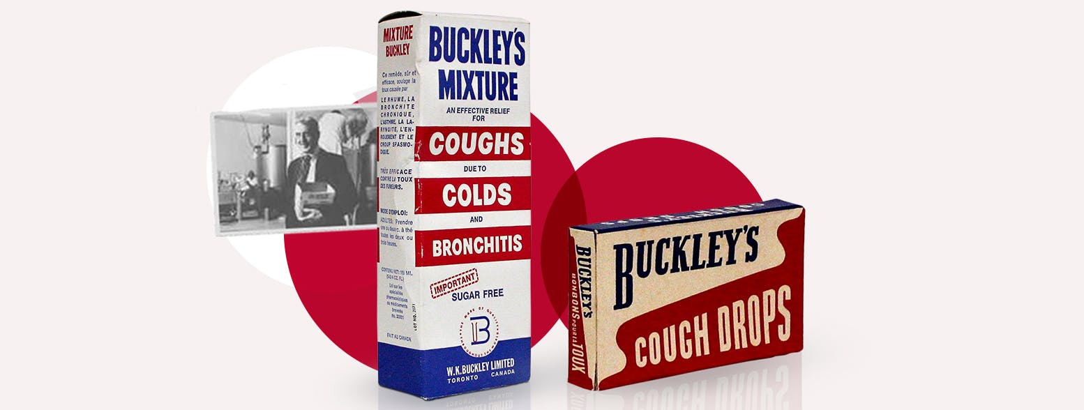 Historic Buckley’s cough drops and cough syrup packages Historic Buckley’s cough drops and cough syrup packages