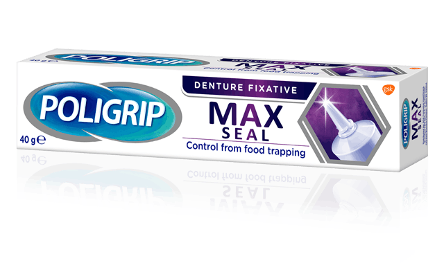 Poligrip Max Seal denture fixative pack shot