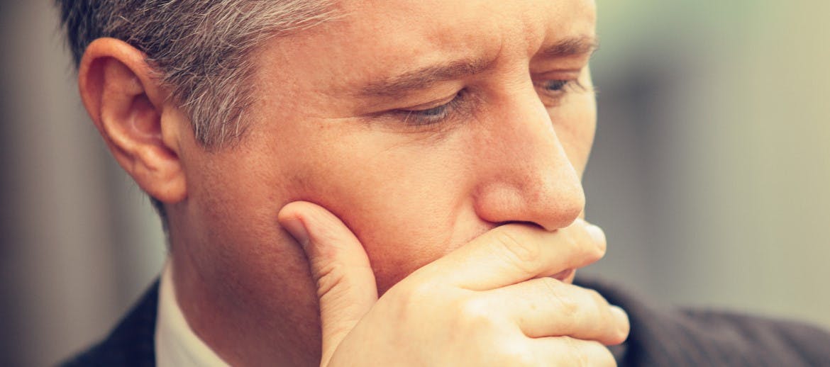 A man looking pensive