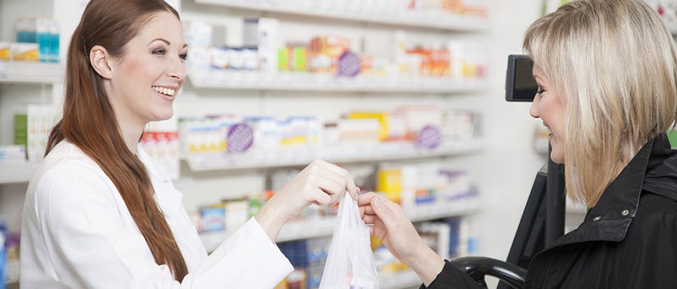 Pharmacist smiling