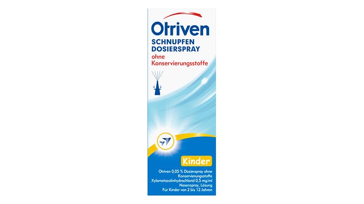 Otriven gegen Schnupfen 0,05 % Dosierspray ohne Konservierungsstoffe für Kinder Packshot