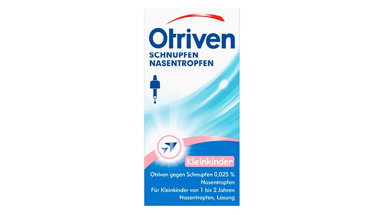Otriven gegen Schnupfen 0,025 % Nasentopfen für Kleinkinder Packshot