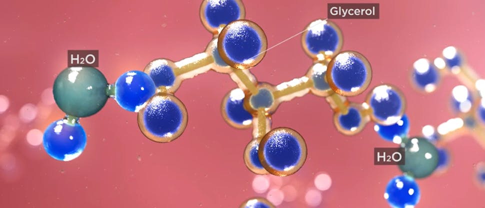 Glycerol molecule binding to water image Glycerol molecule binding to water image