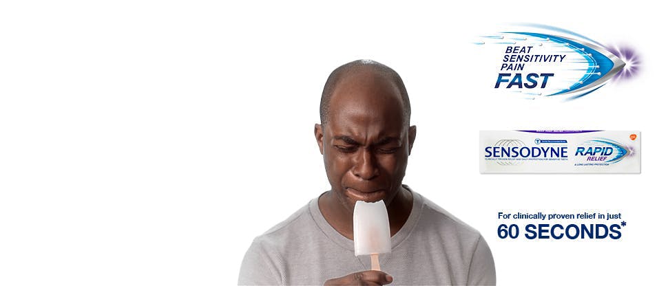Painful ice-lolly bite and Rapid Relief product packshot
