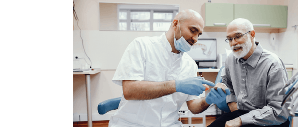 Split image of three dental professionals