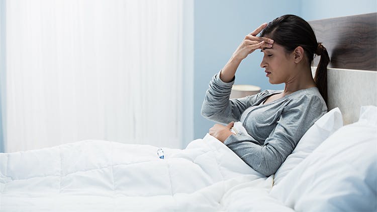 Woman with headache