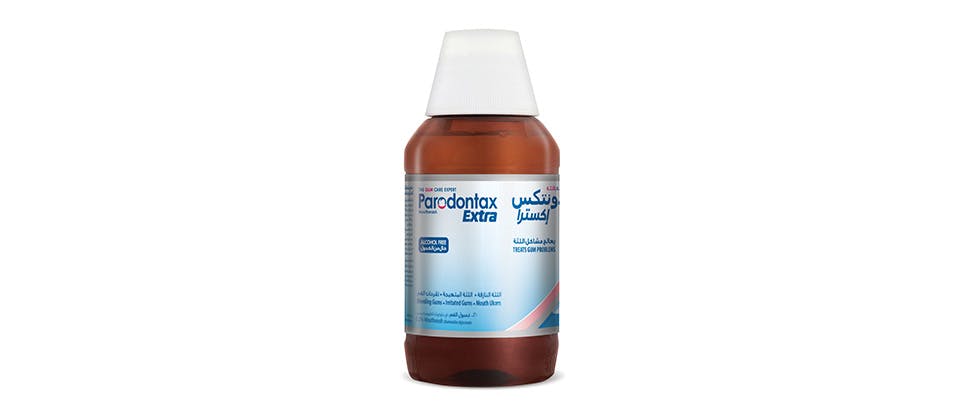 Parodontax Extra 0.2% w/v Mouthwash pack shot Parodontax Extra 0.2% w/v Mouthwash pack shot