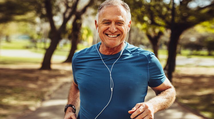 Man running outside