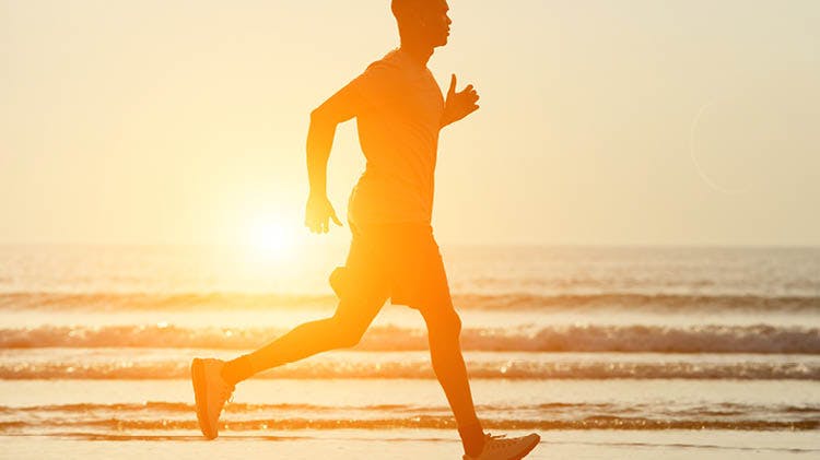 Running on the beach