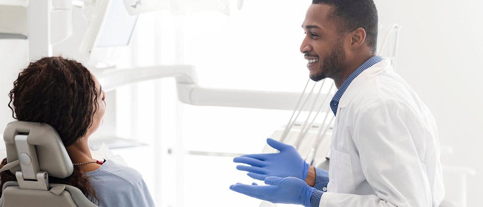 Dentist asking question