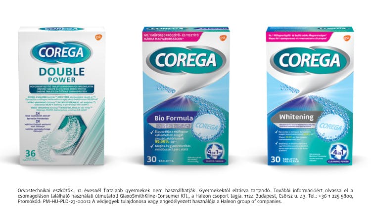 Corega műfogsortisztítók