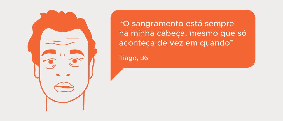 Tiago tem gengivas que sangram