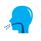 Icon of air coming out of a mouth with force to represent coughing