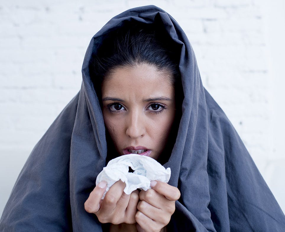 A woman with a cold A woman with a cold