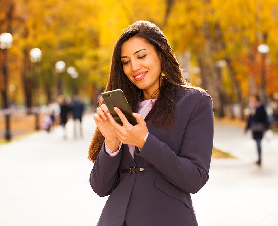 A woman checking her phone A woman checking her phone