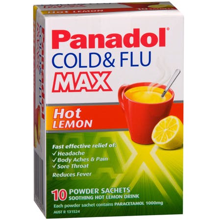 Panadol Cold and Flu MAX Hot Lemon Panadol Cold and Flu MAX Hot Lemon