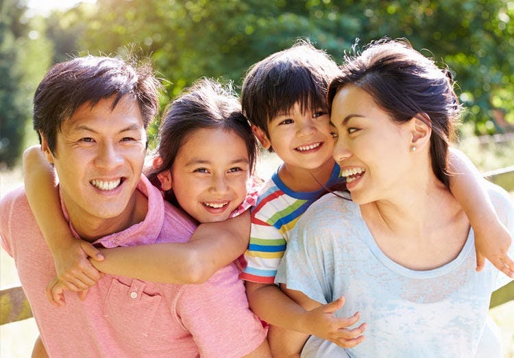 Happy Family Laughing Together Happy Family Laughing Together